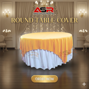 Cover Round Table Rumbai Putih 160 cm