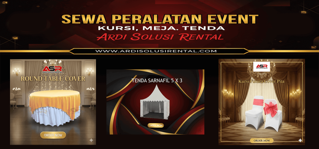 sewa tenda kerucut peralatan alat pernikahan kursi meja tenda